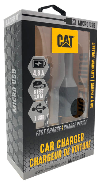 Chargeur de voiture USB simple - avec câble micro USB 6 '- DSP